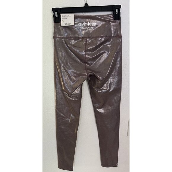 Calvin Klein Metallic-Print High-Waist 7/8 Length Leggings New - Picture 3 of 16